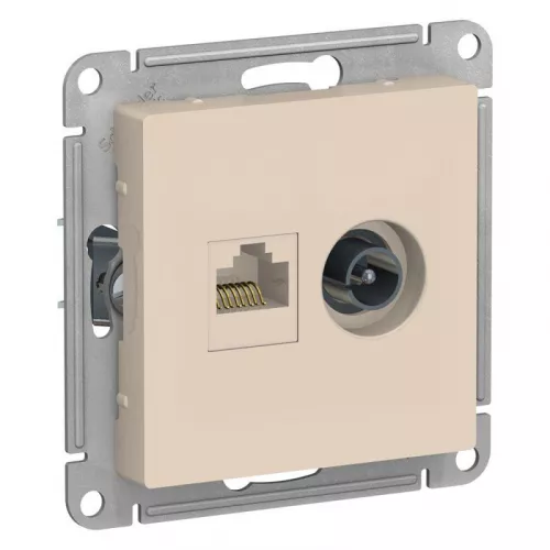 Механизм розетки компьютерной 2-м AtlasDesign RJ45 кат.5E+TV беж. SchE ATN000289 Механизм розетки компьютерной 2-м AtlasDesign RJ45 кат.5E+TV беж. SchE ATN000289
