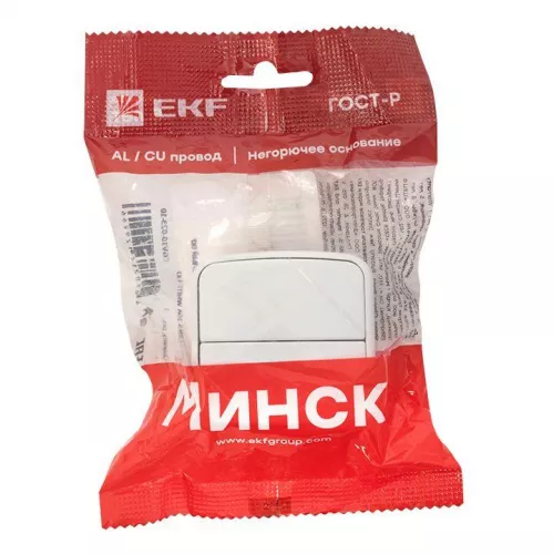 Выключатель 2-кл. ОП Минск 10А IP20 бел. Basic EKF EGV10-023-10 фото 4