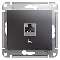 Механизм розетки комп. 1-м Glossa RJ45 кат.5е графит SchE GSL001381K