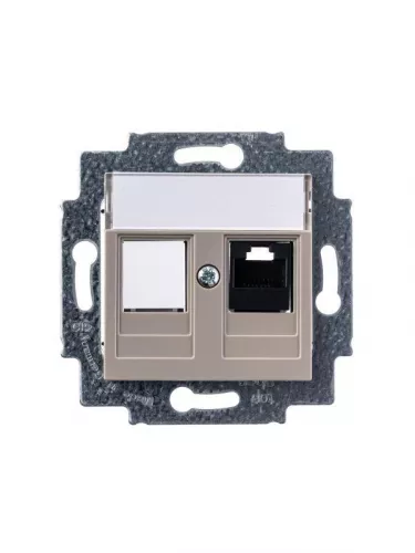 Розетка информационная Levit RJ45 кат. 5e и заглушка кофе макиато ABB 2CHH295117A6018 фото 2