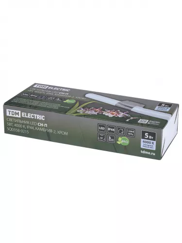 Светильник LED CH-П 5Вт, 4000 К, IP44, Камбрия-2, хром TDM фото 7