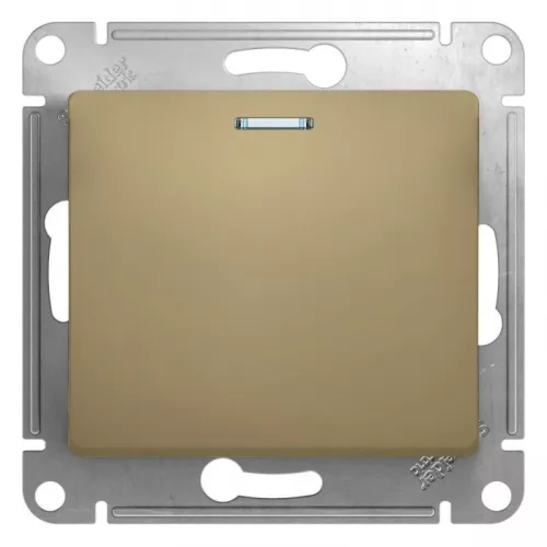 Механизм выключателя 1-кл. СП Glossa 10А IP20 (сх. 1а) 10AX с подсветкой титан SchE GSL000413