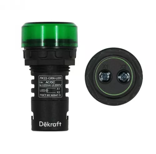Лампа коммутац. ADDS 22мм LED 24В AC/DC ЛK-22 зел. SchE 25065DEK