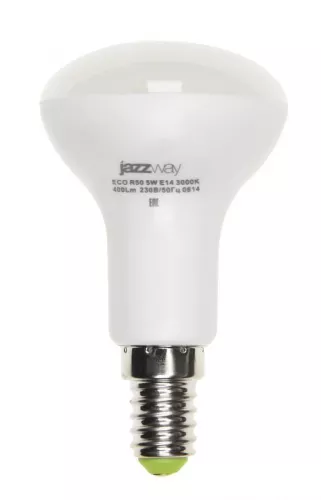 Лампа светодиодная PLED-ECO-R50 5Вт 3000К тепл. бел. E14 400лм 220-240В JazzWay 1037015A Лампа светодиодная PLED-ECO-R50 5Вт 3000К тепл. бел. E14 400лм 220-240В JazzWay 1037015A