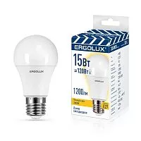 Лампа светодиодная LED-A60-15W-E27-3K ЛОН 15Вт E27 3000К 220-240В ПРОМО Ergolux 14308