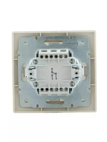 Выключатель проходной 1-кл. СП Мира 10А IP20 со вставкой крем. LEZARD 701-0303-105 фото 4