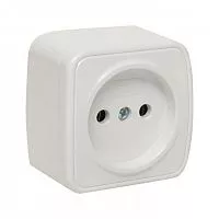 Розетка 1-м ОП Минск 10А IP20 без заземл. бел. Basic EKF EGR10-022-10