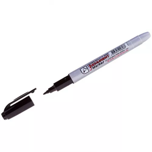 Маркер перманентный "Multi Marker Super Slim" 1мм пулевидный черн. Crown 08-8001 фото 3