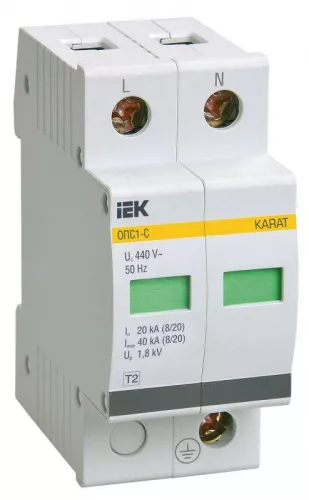 Ограничитель перенапряжения ОПС1-C 2P IEK MOP20-2-C Ограничитель перенапряжения ОПС1-C 2P IEK MOP20-2-C