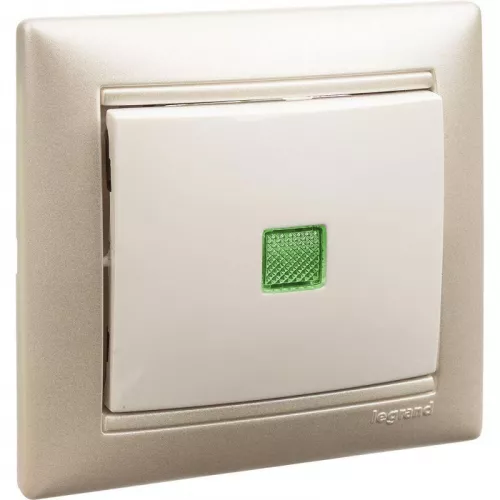 Механизм выключателя 1-кл. СП Valena 10А IP31 250В с зел. индикацией бел. Leg 774410 фото 7