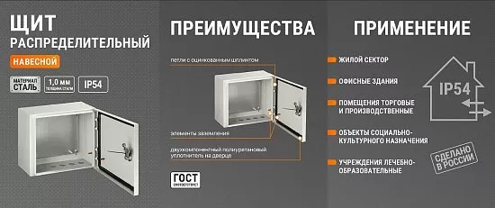 Щиты с монтажной панелью ЩМП IP54 торговой марки TDM ELECTRIC