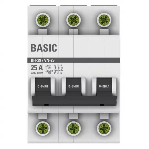 Выключатель нагрузки 3п 25А ВН-29 Basic EKF SL29-3-25-bas фото 2