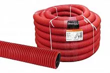 Труба гофрированная двустенная ПНД d 50 с зондом (20 м/уп.) красная TDM