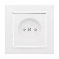 Розетка 1-м СП Минск 10А защ. шторки без заземл. бел. Basic EKF ERR10-022-100