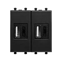 Устройство зарядное USB модульное 2мод. Avanti "Черный матовый" DKC 4412542