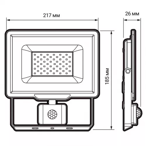 Прожектор PFL-C3 SENSOR 50Вт 6500К IP65 Jazzway 5026940 фото 6