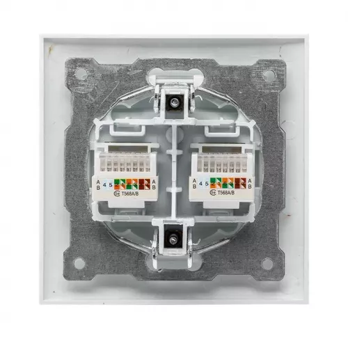 Розетка компьютерная 2-м RJ-45 бел. PROxima EKF EWK02-035-10 фото 4