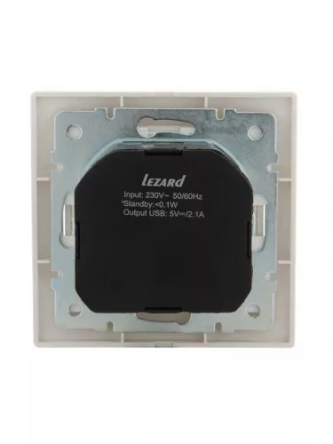 Розетка 1-м СП Мира 16А с з/к + USB разъем бел. LEZARD 701-0202-181 фото 4