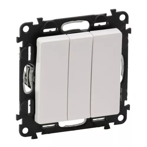 Механизм выключателя 3-кл. СП Valena Life 10А IP20 250В 10AX с лиц. панелью винт. зажимы бел. Leg 752403 фото 2