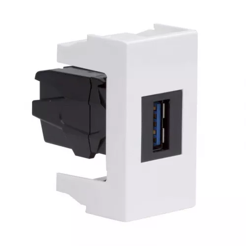 Розетка мультимедийная Viva 1мод. USB 3.0 бел. DKC 43018 фото 2