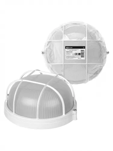 Светильник НПБ1302 белый/круг с реш. 60Вт IP54 TDM фото 2