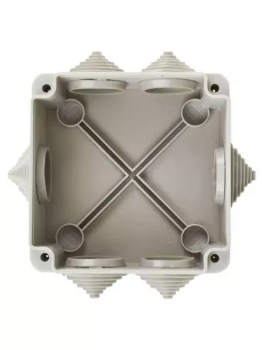 Коробка распаячная ОП КМ 100х100х45 IP44 6 вводов (RAL7035) IEK UKO11-100-100-045-K41-44 фото 2 Коробка распаячная ОП КМ 100х100х45 IP44 6 вводов (RAL7035) IEK UKO11-100-100-045-K41-44 фото 2