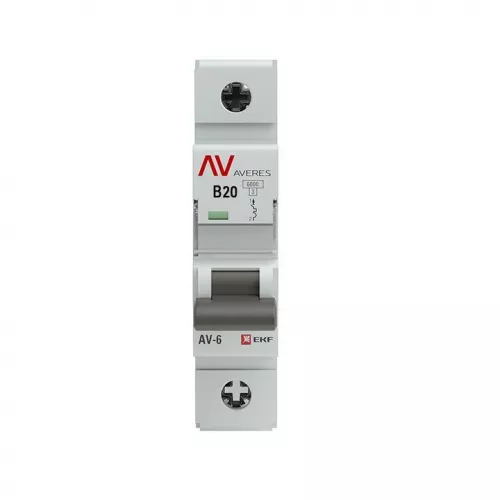 Выключатель автоматический модульный 1п B 20А 6кА AV-6 AVERES EKF mcb6-1-20B-av фото 2 Выключатель автоматический модульный 1п B 20А 6кА AV-6 AVERES EKF mcb6-1-20B-av фото 2