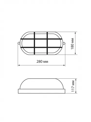 Светильник НПБ1202 белый/овал с реш. 100Вт IP54 TDM фото 5