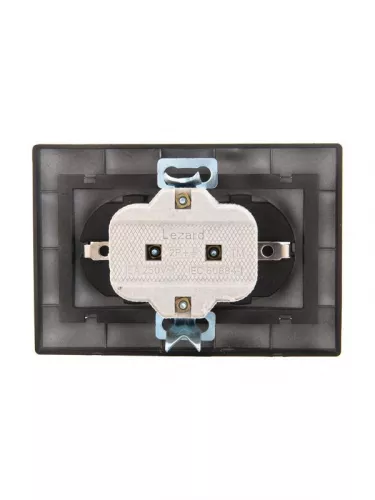 Розетка 2-м СП Мира 16А IP20 с заземл. керам. черн. бархат LEZARD 701-4242-127 фото 4 Розетка 2-м СП Мира 16А IP20 с заземл. керам. черн. бархат LEZARD 701-4242-127 фото 4