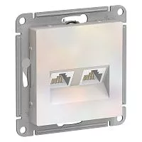 Механизм розетки компьютерной 2-м AtlasDesign RJ45 + RJ45 кат.5e жемчуг SchE ATN000485