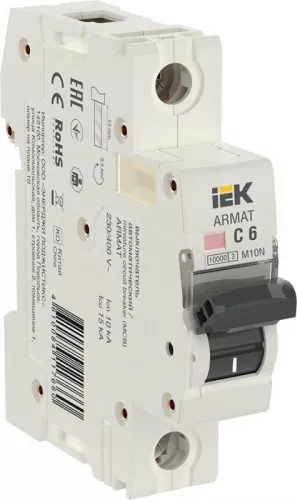 Выключатель автоматический 1п C 6А M10N ARMAT IEK AR-M10N-1-C006 Выключатель автоматический 1п C 6А M10N ARMAT IEK AR-M10N-1-C006