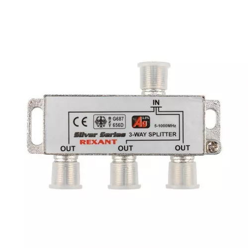 Делитель ТВ "краб" х3+4шт.F "BOX" 5-1000 МГц "Silver" Rexant 05-6102 фото 7 Делитель ТВ "краб" х3+4шт.F "BOX" 5-1000 МГц "Silver" Rexant 05-6102 фото 7