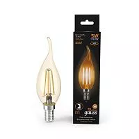 Лампа светодиодная Black Filament Свеча на ветру E14 5Вт 2700К Golden Gauss 104801005