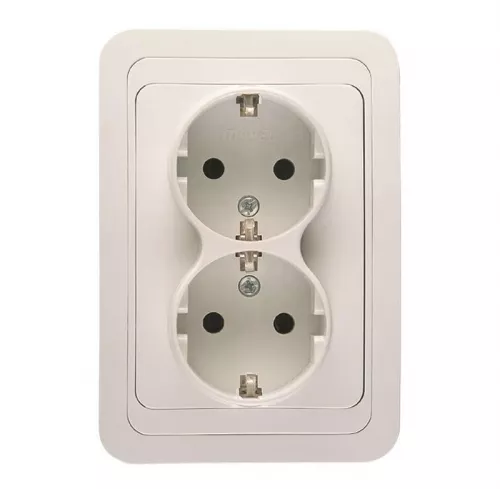 Розетка 2-м СП Mimoza 16А IP20 с заземл. бел./бел. Makel 12082 Розетка 2-м СП Mimoza 16А IP20 с заземл. бел./бел. Makel 12082