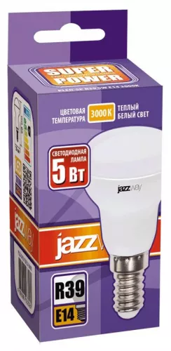 Лампа светодиодная PLED-SP R39 5Вт 3000К тепл. бел. E14 400лм 230В JazzWay 1033581 фото 2 Лампа светодиодная PLED-SP R39 5Вт 3000К тепл. бел. E14 400лм 230В JazzWay 1033581 фото 2