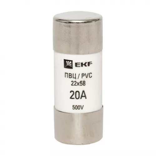Вставка плавкая цилиндрическая ПВЦ 22х58 20А EKF pvc-22x58-20 фото 2