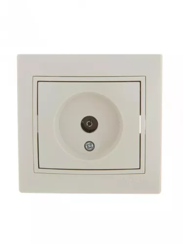 Розетка TV СП Мира проходная крем/крем. LEZARD 701-0303-129