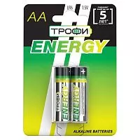 Элемент питания алкалиновый LR6-2BL ECO (блист.2шт) Трофи Б0017045