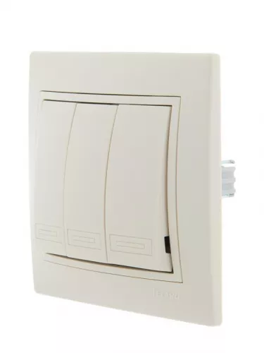 Выключатель 3-кл. СП Мира 10А IP20 со вставкой крем. LEZARD 701-0303-109 фото 2 Выключатель 3-кл. СП Мира 10А IP20 со вставкой крем. LEZARD 701-0303-109 фото 2