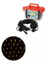 Гирлянда светодиодная "Сеть" 1,5х1,5 м, 120LED, 2700К, черный шнур, посл. подкл, IP65, 250 В, TDM