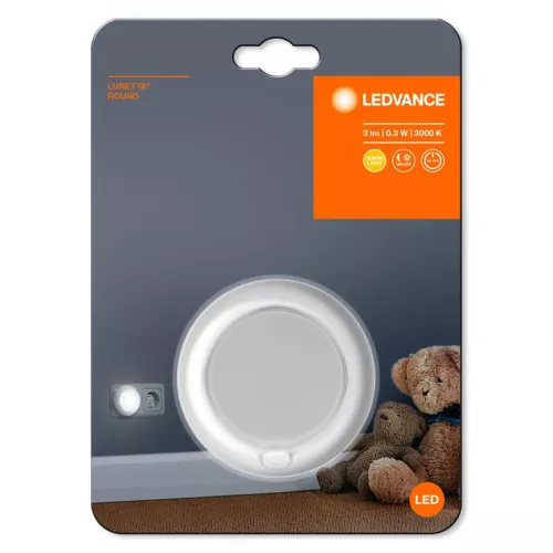 Светильник LUNETTA Round 0.3Вт 3000К 3лм 220-240В IP20 с сенсором бел. LEDVANCE 4058075266827 Светильник LUNETTA Round 0.3Вт 3000К 3лм 220-240В IP20 с сенсором бел. LEDVANCE 4058075266827