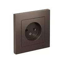 Розетка 1-м СП AtlasDesign 16А IP20 без заземл. в сборе мокко SchE ATN000640