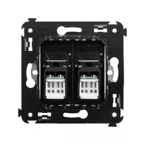 Розетка 2-м СП RJ-45 кат.5e Avanti "Черный квадрат" DKC 4402464 фото 3
