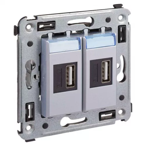 Устройство зарядное USB СП Avanti "Закаленная сталь" DKC 4404543 фото 2 Устройство зарядное USB СП Avanti "Закаленная сталь" DKC 4404543 фото 2
