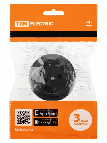 Розетка 2П+З 16А 250В черная «Виви» TDM фото 6