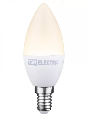 Лампа светодиодная С37-6 Вт-230 В-3000 К–E14 "Лампа-ДИММЕР" TDM фото 3