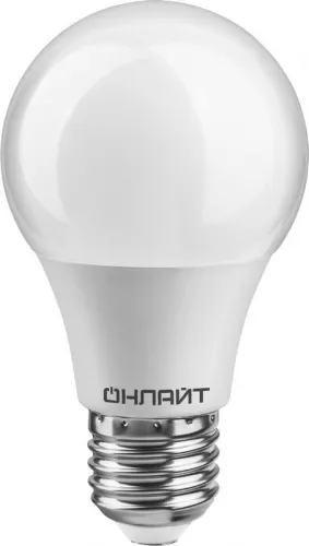 Лампа светодиодная 71 650 OLL-A60-10-230-4K-E27 10Вт грушевидная 4000К E27 820лм 176-264В бел. ОНЛАЙТ 71650