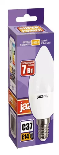 Лампа светодиодная PLED-SP C37 7Вт свеча 3000К тепл. бел. E14 530лм 230В JazzWay 1027818-2 фото 2