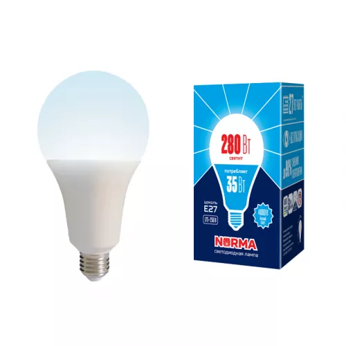 LED-A95-35W/4000K/E27/FR/NR Лампа светодиодная. Форма "A", матовая. Серия Norma. Белый свет (4000K). Картон. ТМ Volpe
