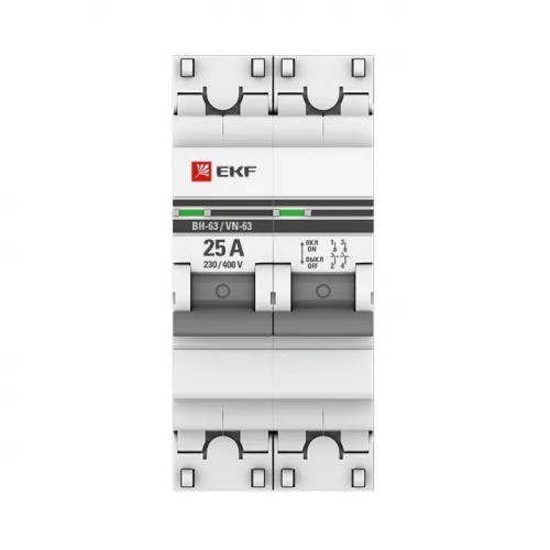 Выключатель нагрузки 2п 25А ВН-63 PROxima EKF SL63-2-25-pro фото 3